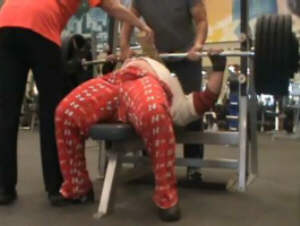 William Blackstone - doing board presses with 520 for reps in training.