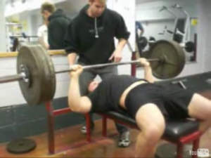 Jason Crowley - benching 325 pounds.
